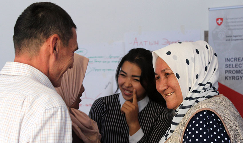 Participants taking part in an interactive game during a training session.