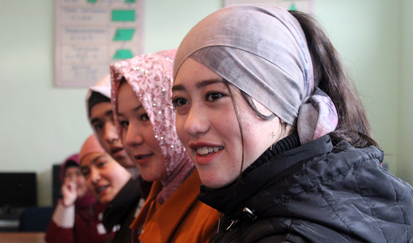 Young people take part in a training about human rights in Kyrgyzstan