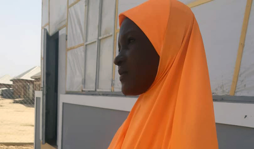 Ruqayya looks out at the IDP camp