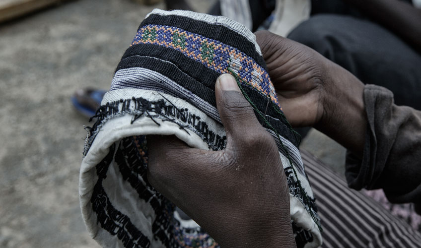 Hands holding craft work