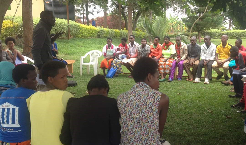 Youth attending a Duhuze forum dialogue session in Busogo sector, Musanze district, Rwanda