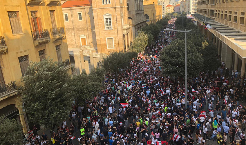 Protesters in Beirut, Lebanon